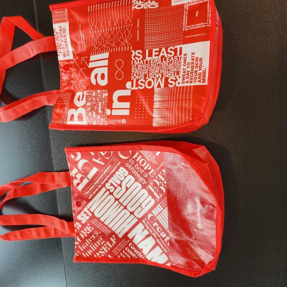 Lululeon Red Graphic Tote Bags 2 Totes - Picture 3 of 4